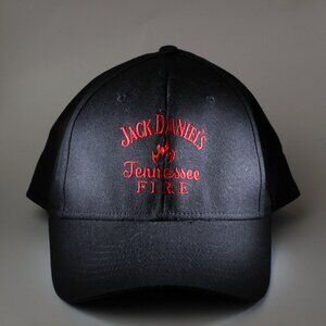 Jack Daniel's Hat Men OSFM Black Whiskey Tennessee Fire Snapback Cap